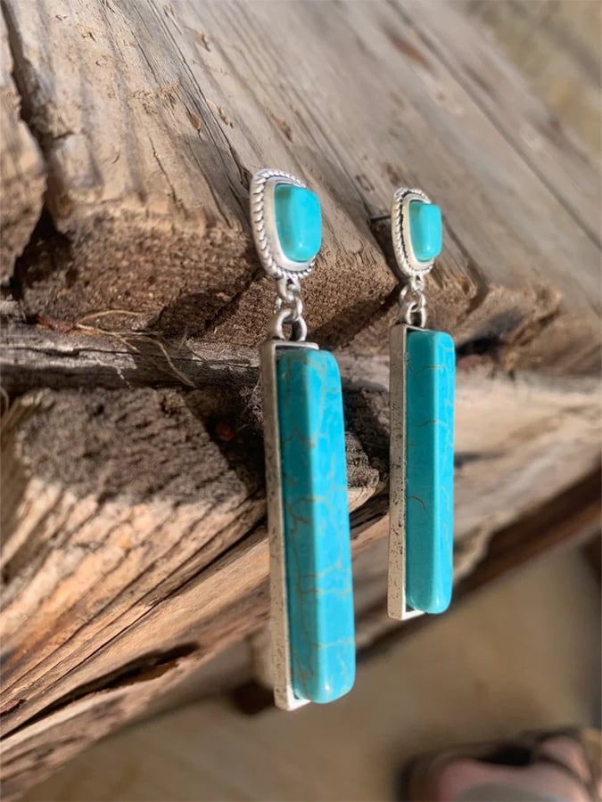 Rectangular Turquoise Earrings