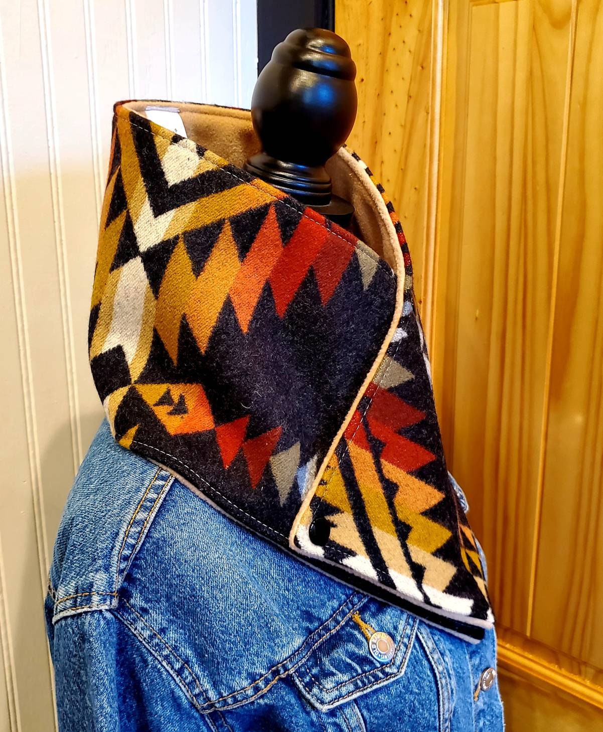 Wool Cowl Scarf - Pueblo Dwelling