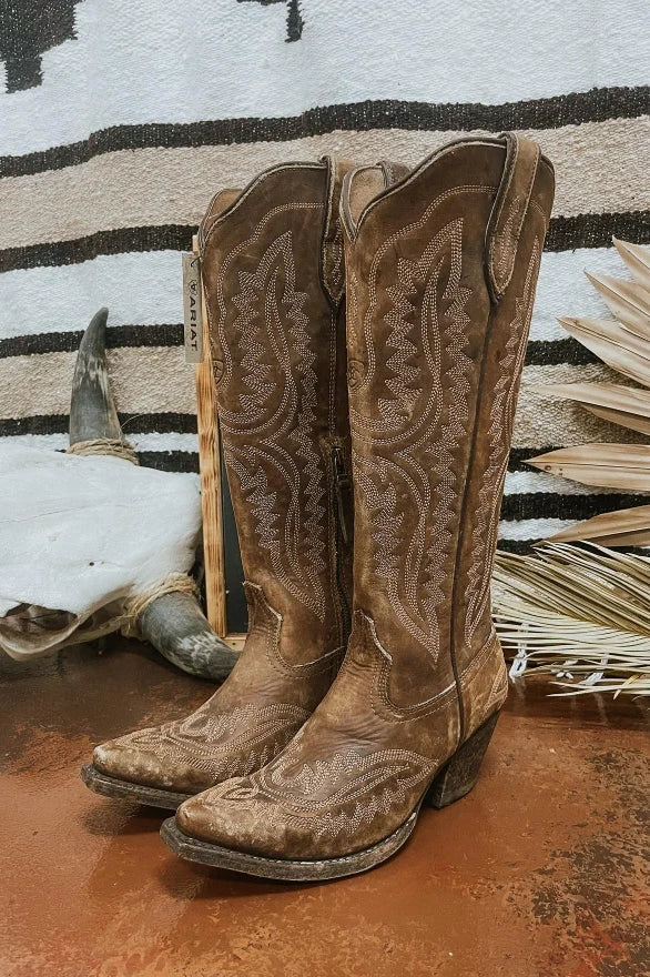Tall Leather Western Boots