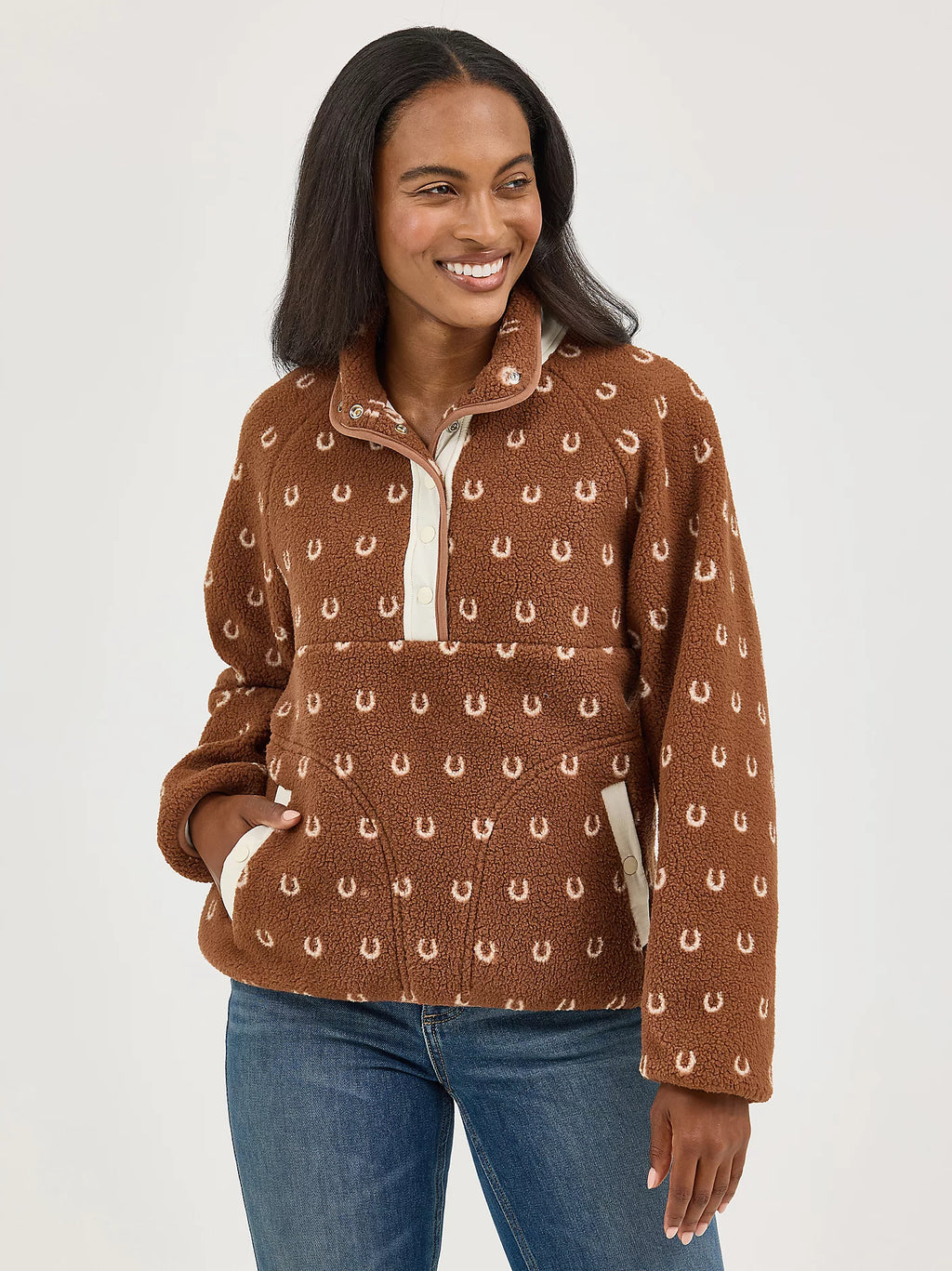 Women's Retro Half-Snap Sherpa Pullover