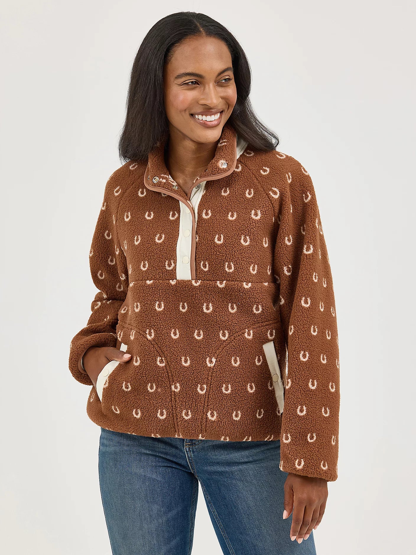 Women's Retro Half-Snap Sherpa Pullover