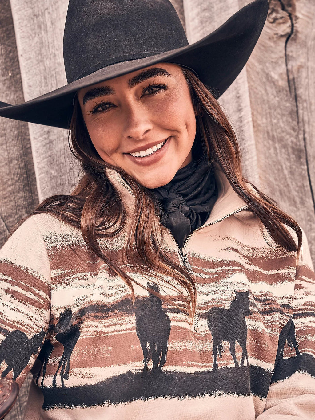 Women's Western Quarter Zip Sweatshirt