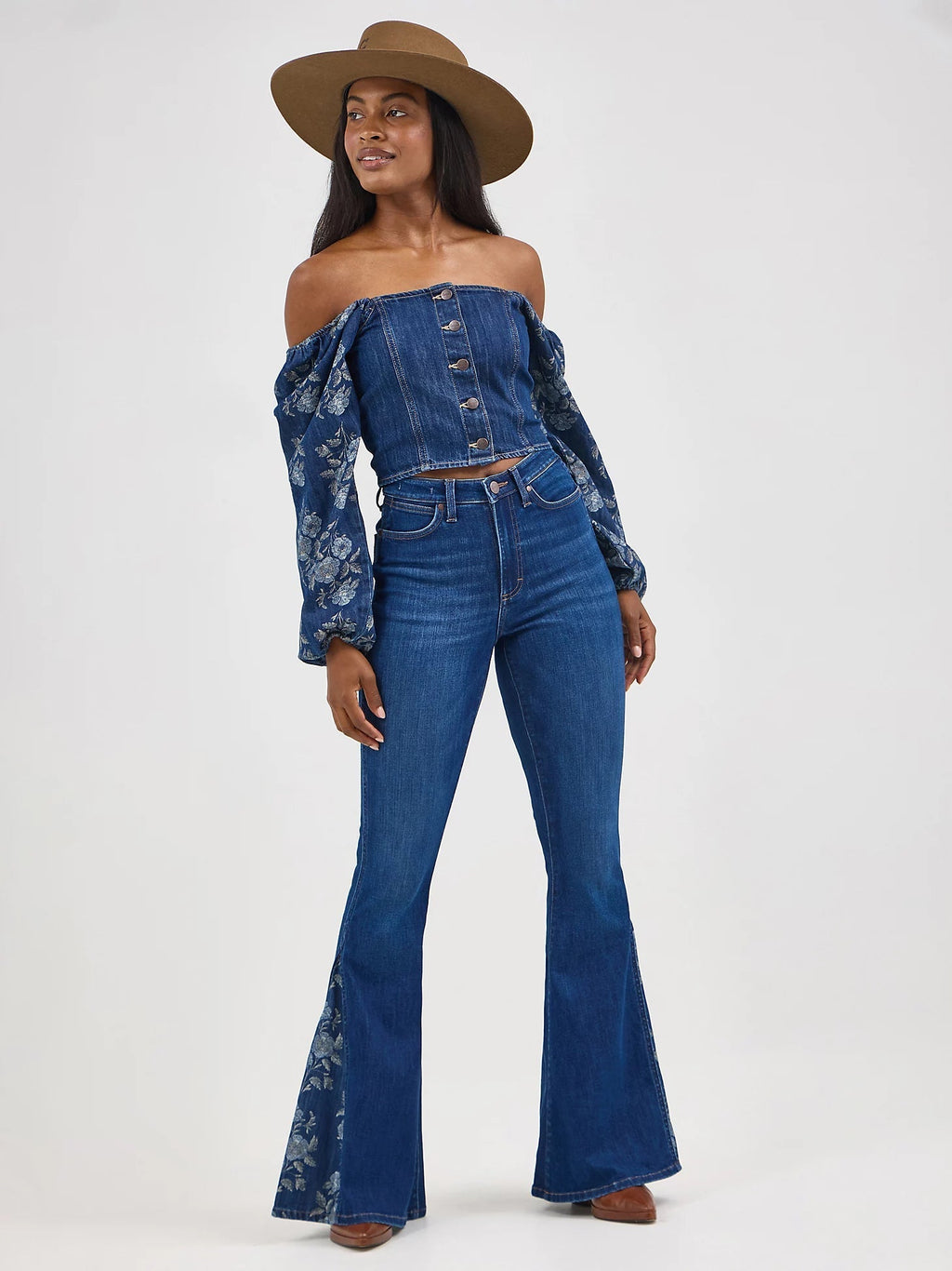 Wrangler Western Floral Denim Set
