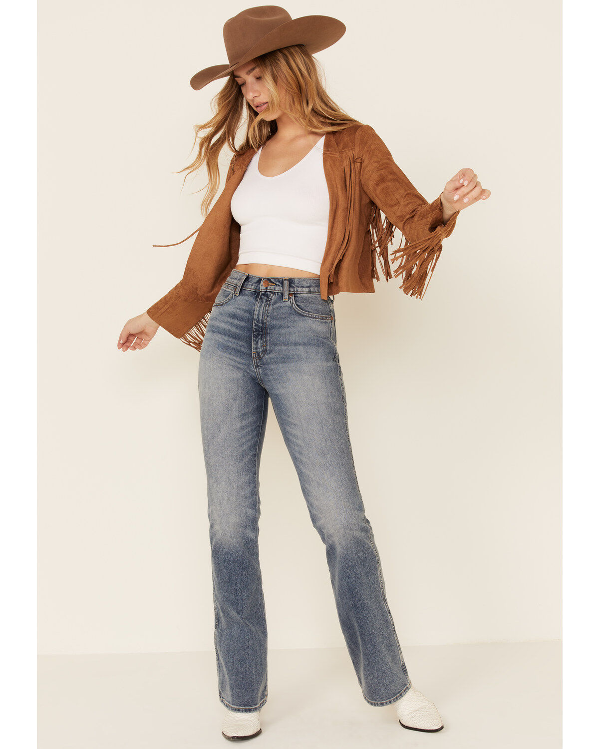 Faux Suede Western Fringe Jacket