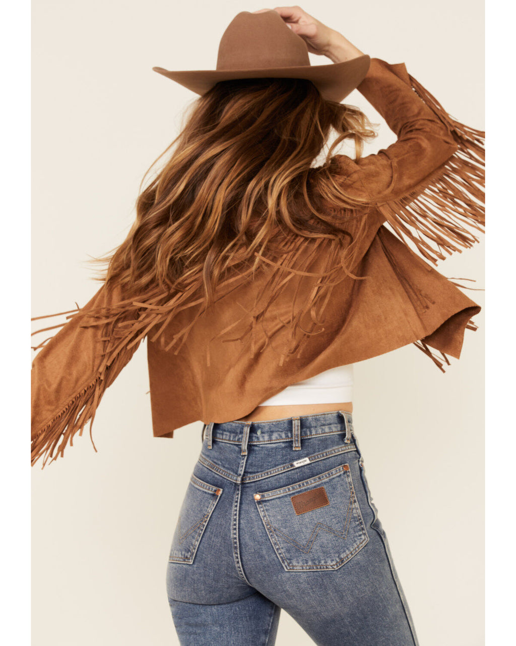 Faux Suede Western Fringe Jacket
