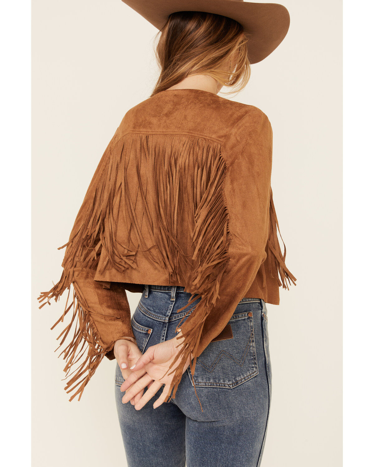Faux Suede Western Fringe Jacket