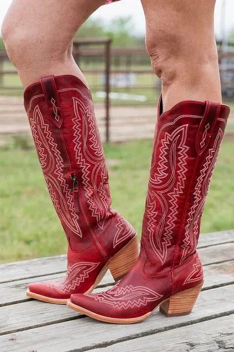 Tall Leather Western Boots