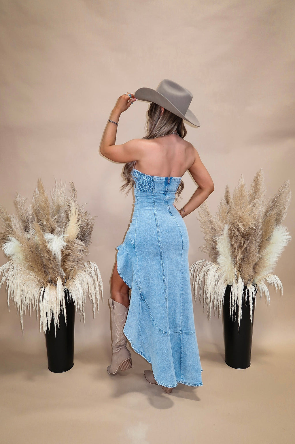 Vintage Denim Maxi Dress