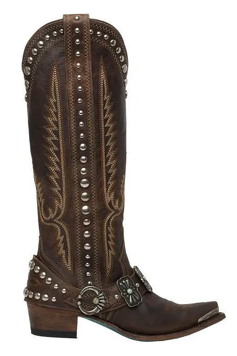 Western Style Stud Embroidered Boots