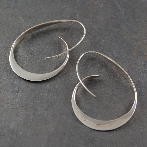 Handmade spiral large circle earrings
