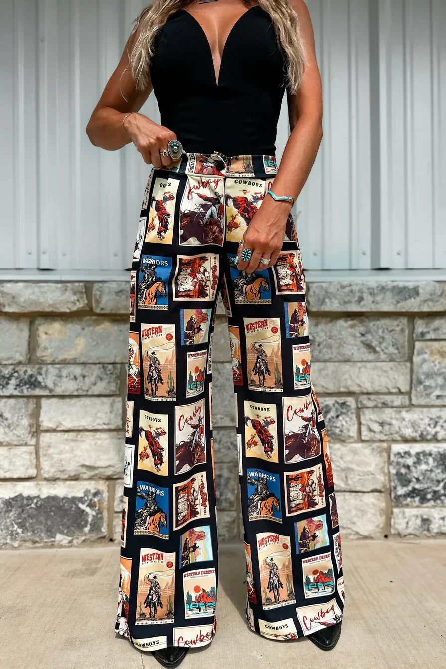 Cowboys Only Wide Leg Pants