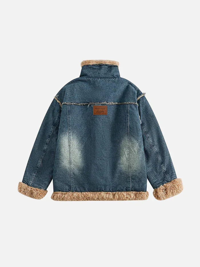 Denim Sherpa Coat