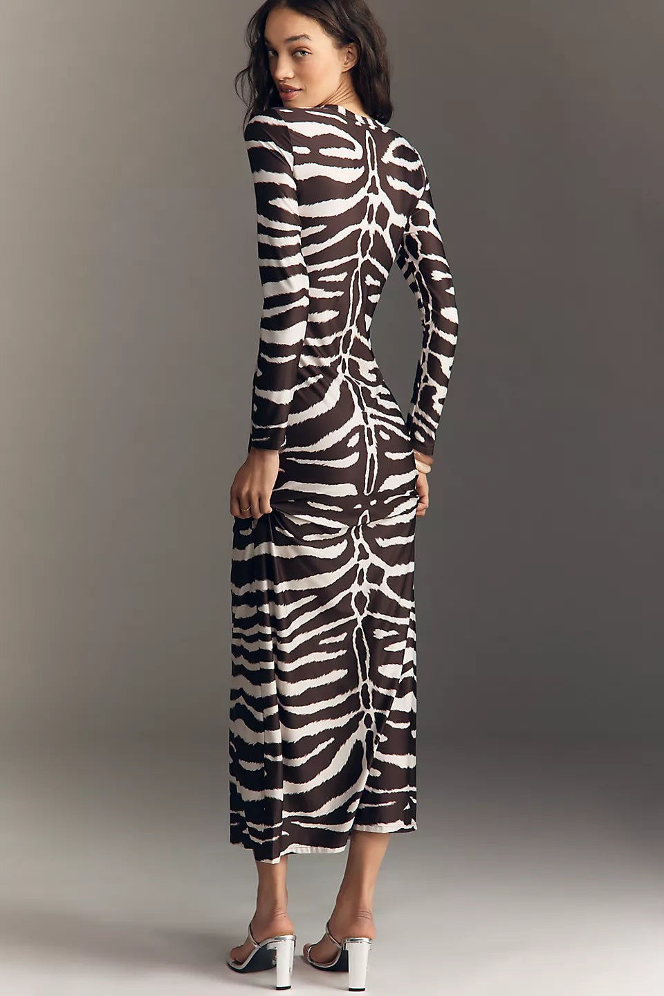Animal Print Fitted Maxi Dress