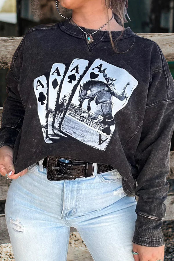 Let’er Buck Sweatshirt ~ Ash Black