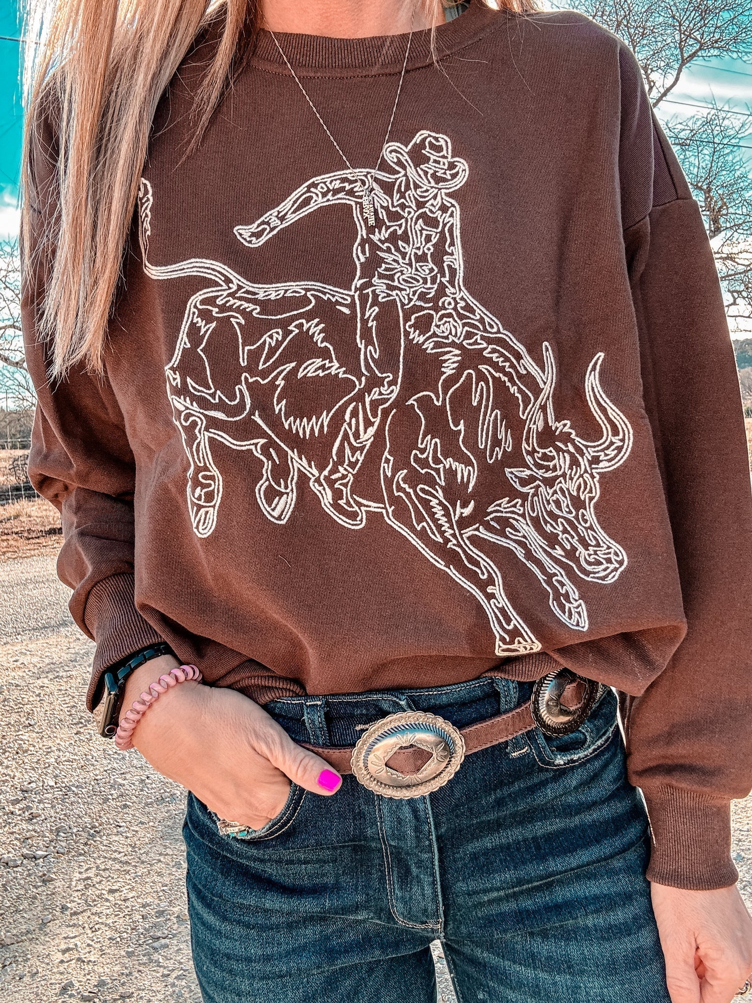The Wesson Bull Ridin Cowboy Sweatshirt