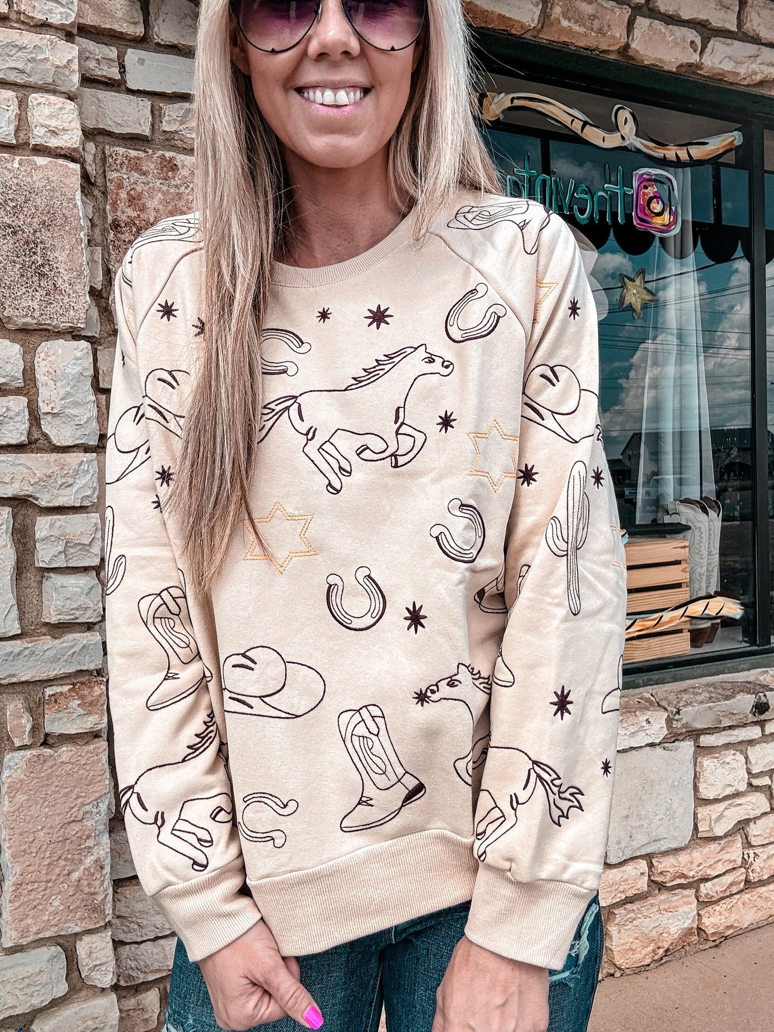 Horses Are Faster Sweatshirt (Cream)