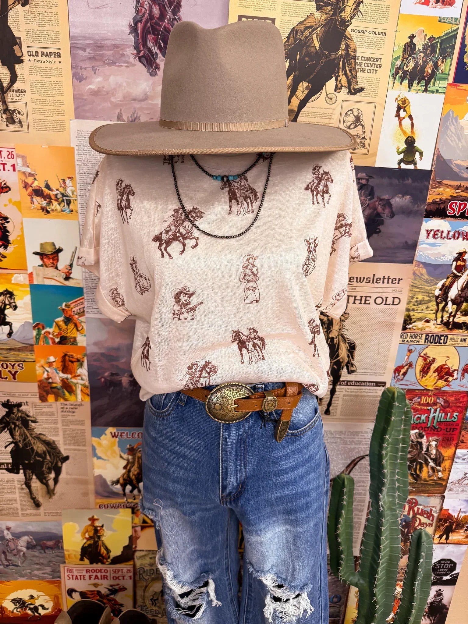 The Outlaw Cowgirl Top (Cream)