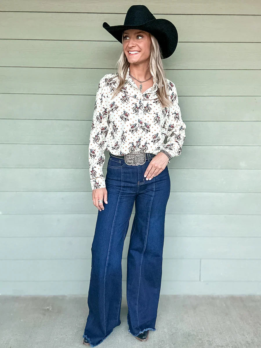 Betty Bronc Pearl Snap Button Up