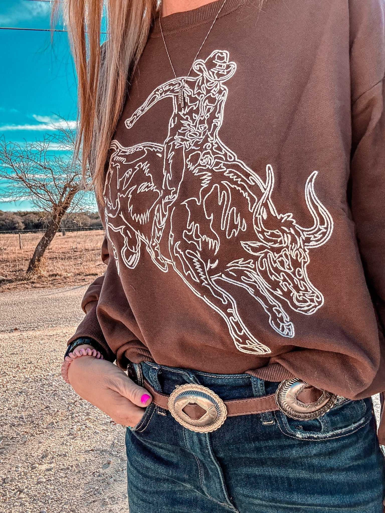The Wesson Bull Ridin Cowboy Sweatshirt