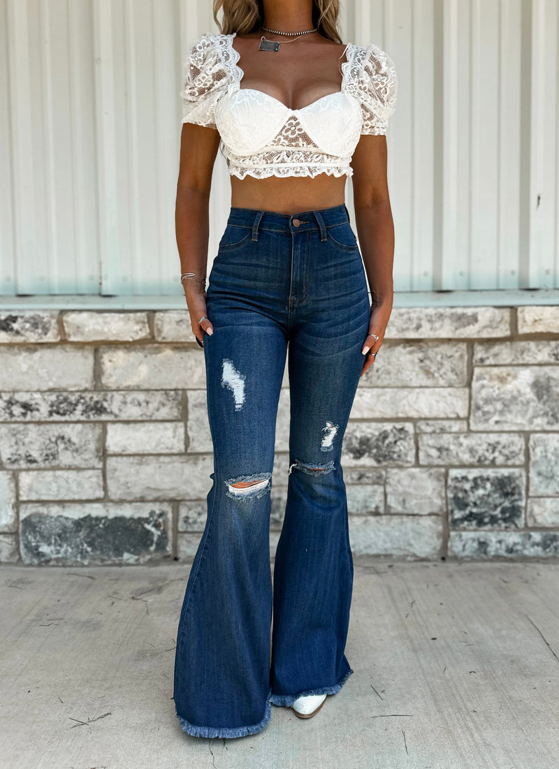 Kiss This,Cowboy Dark denim bells