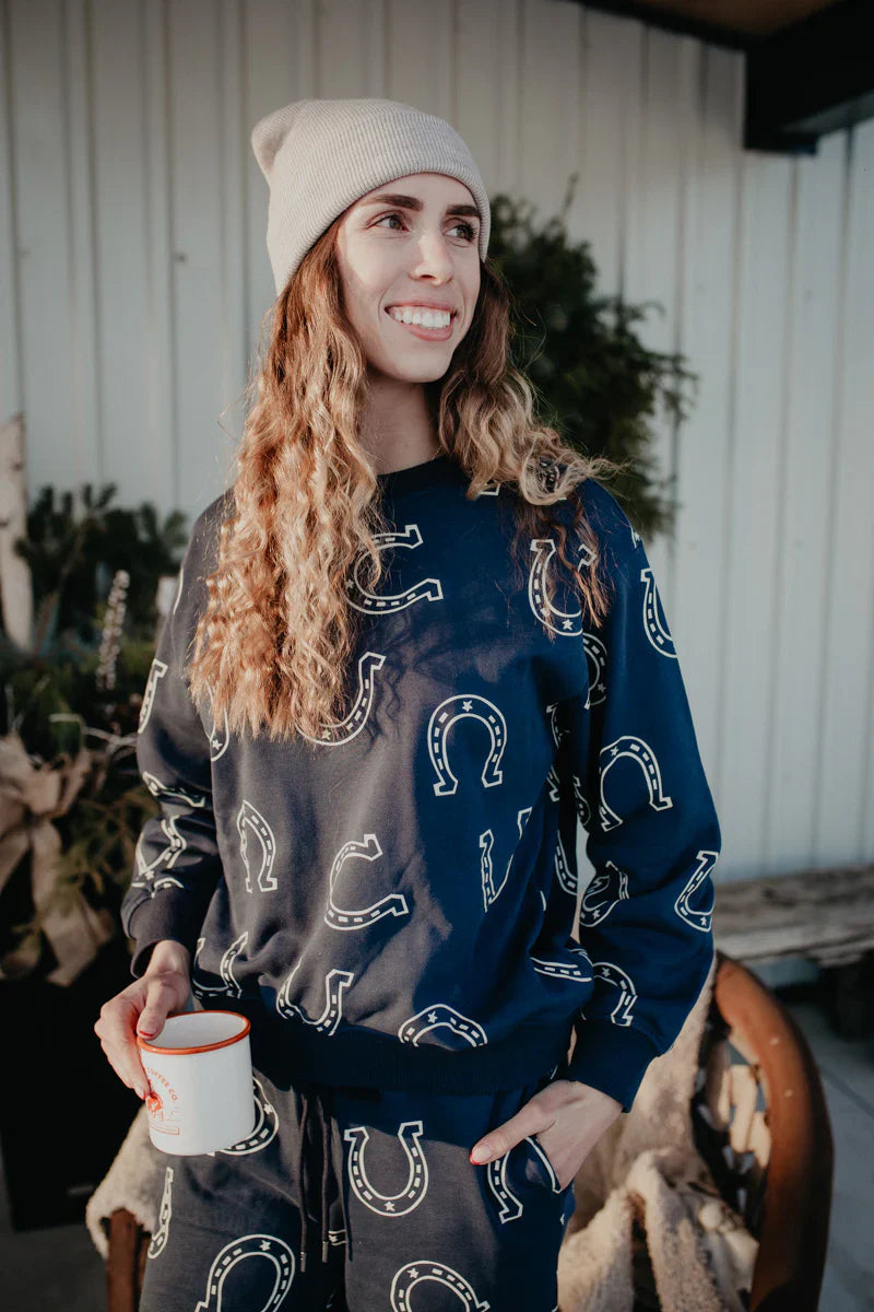 Horse Shoe Navy Lounge Set