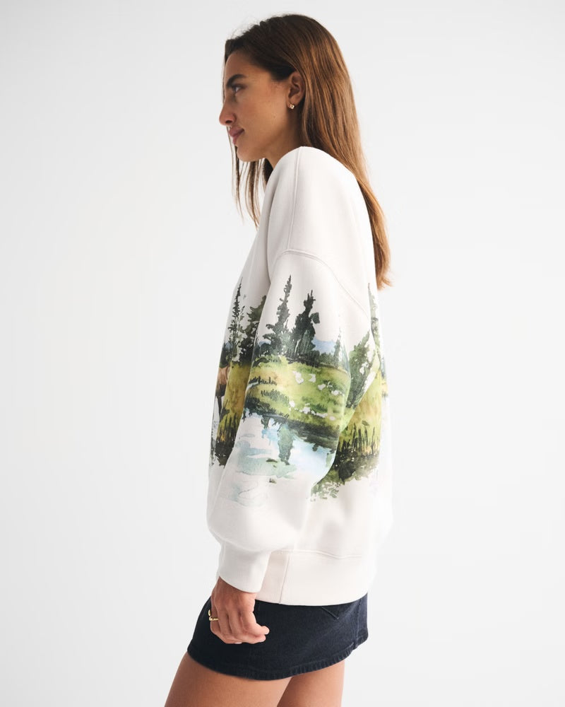 Horses Graphic Oversized Sweatshirt