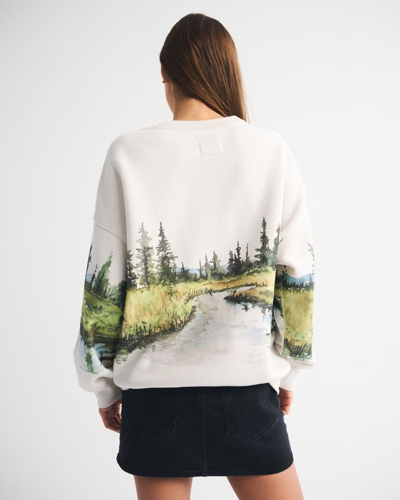 Horses Graphic Oversized Sweatshirt