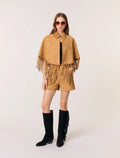 Short Leather Fringed Coat