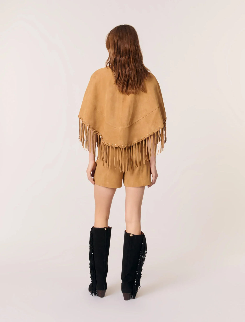 Short Leather Fringed Coat