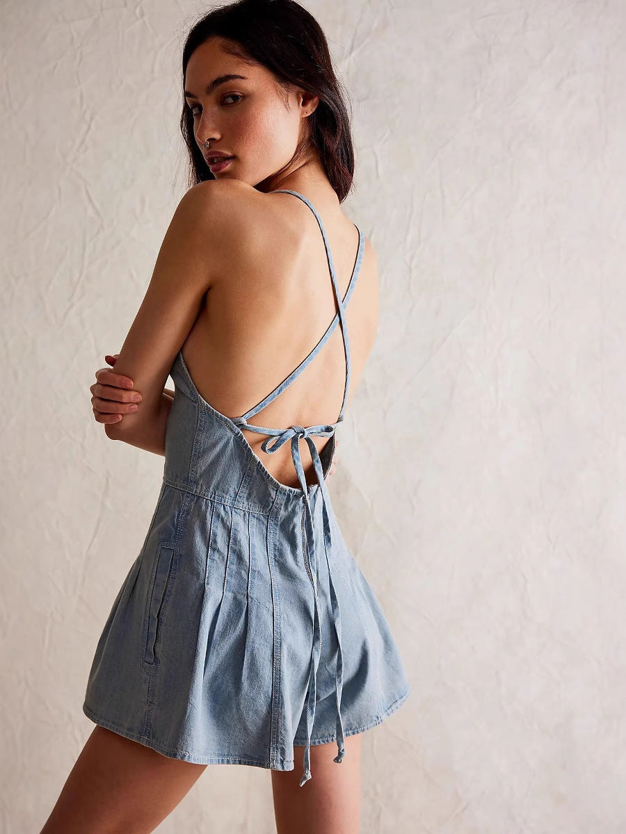 Nostalgia Denim Romper
