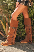 Brown Suede Leather Boots