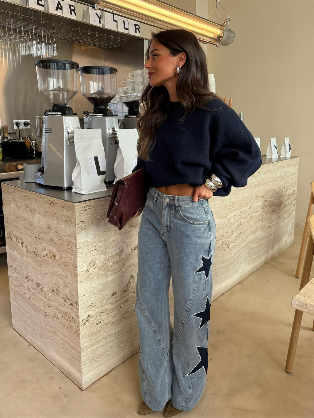 Star Patch Straight-Leg Jeans