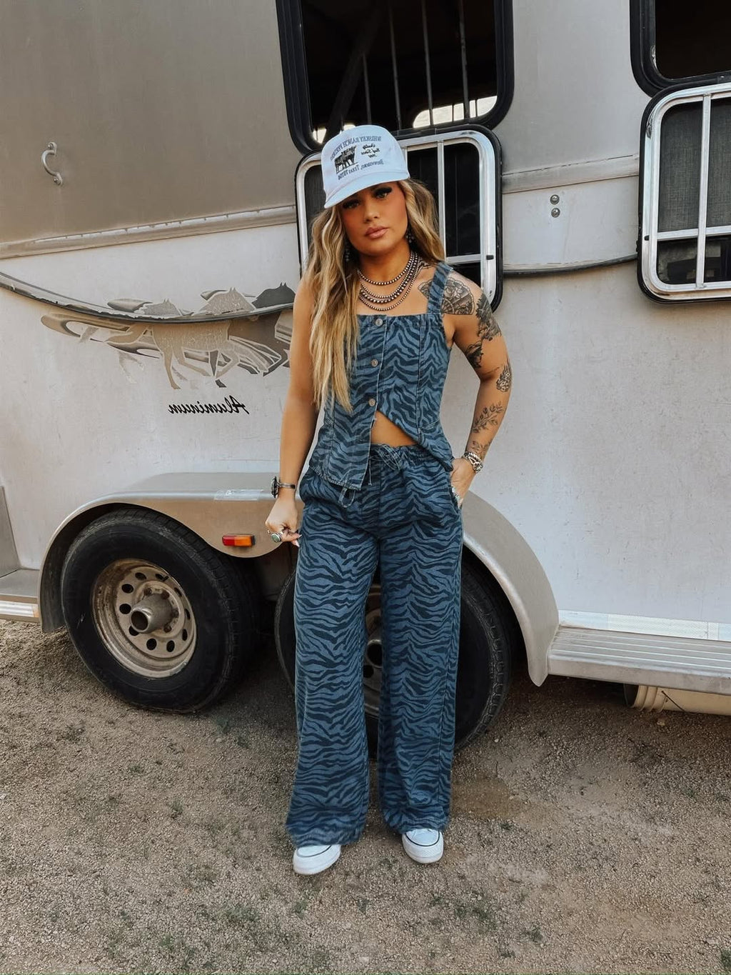 Zebra Stripe Denim Co ord Set