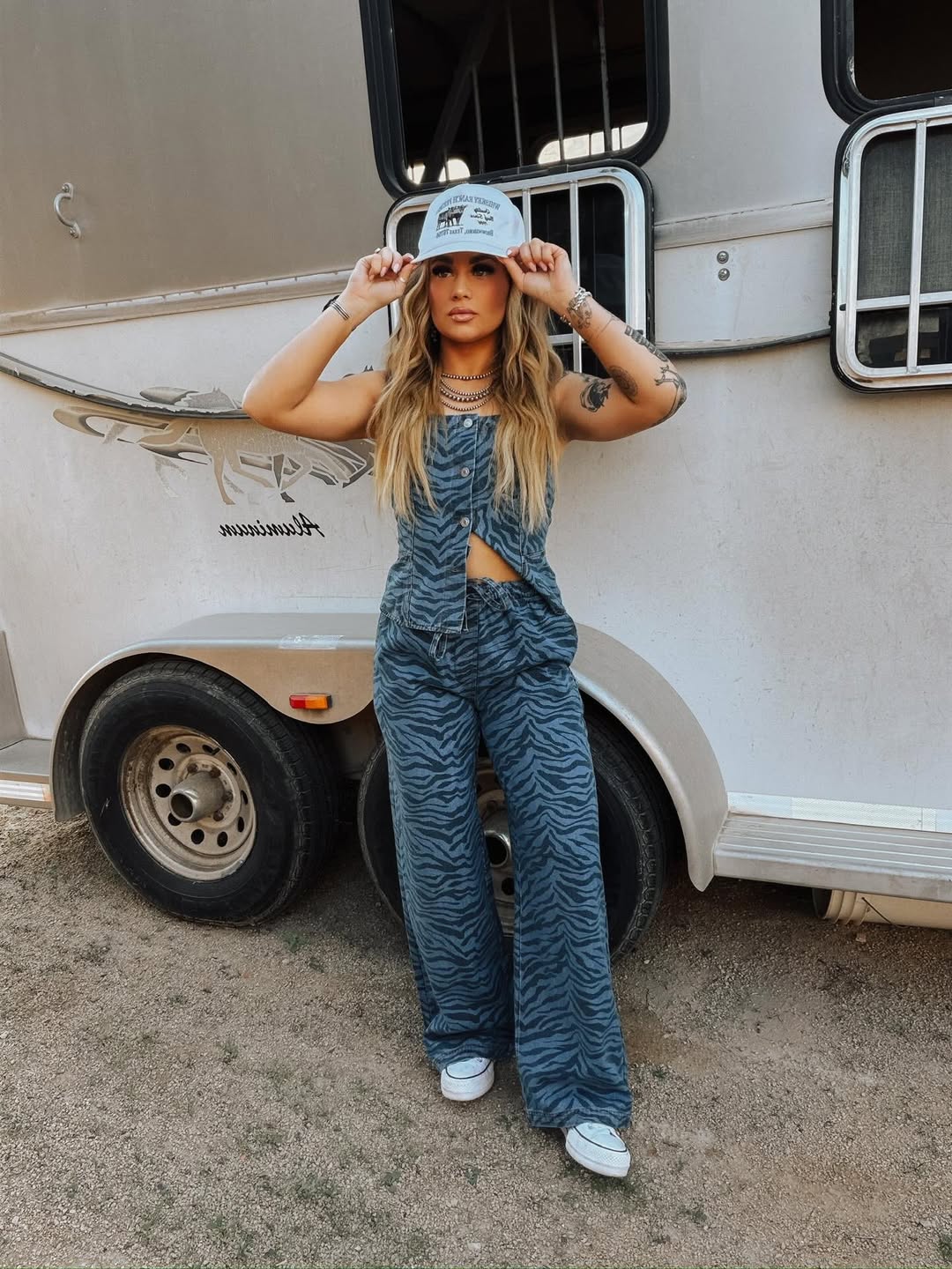 Zebra Stripe Denim Co ord Set