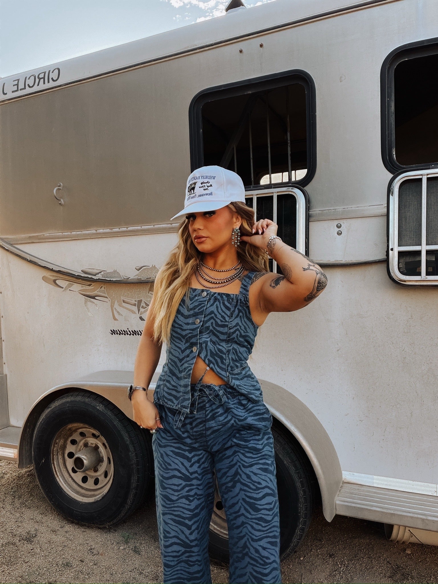 Zebra Stripe Denim Co ord Set