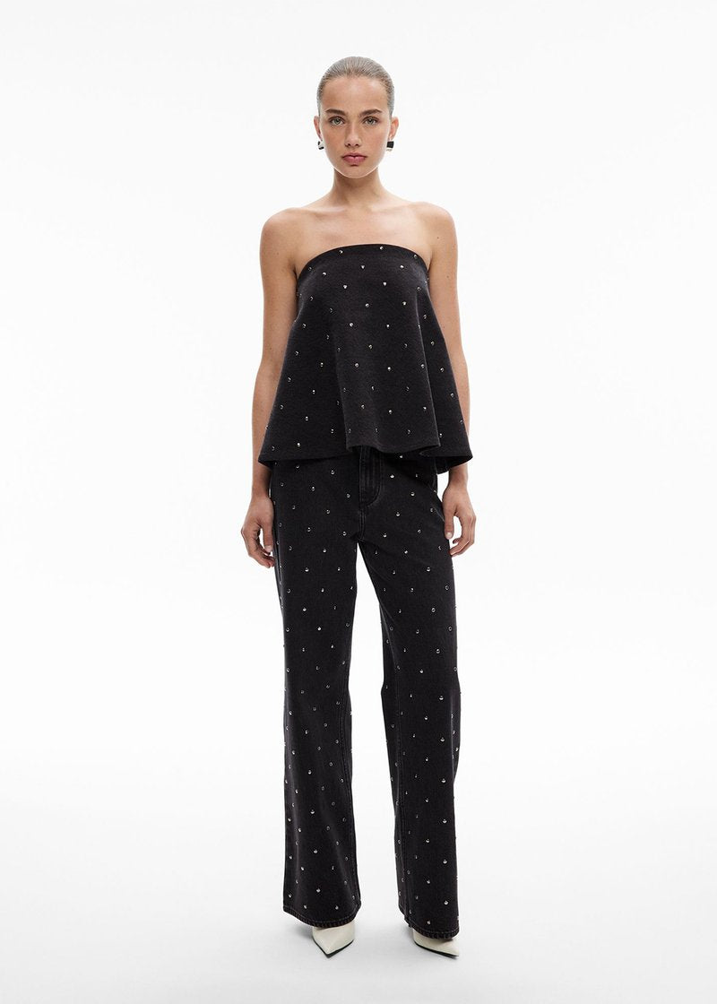 Black Studded Denim Set