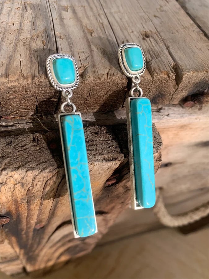 Rectangular Turquoise Earrings