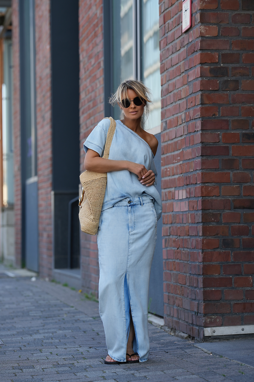 Tencel Denim Skirt Suit