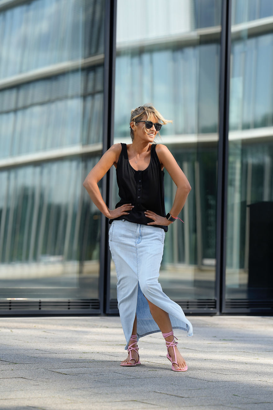 Tencel Denim Skirt Suit