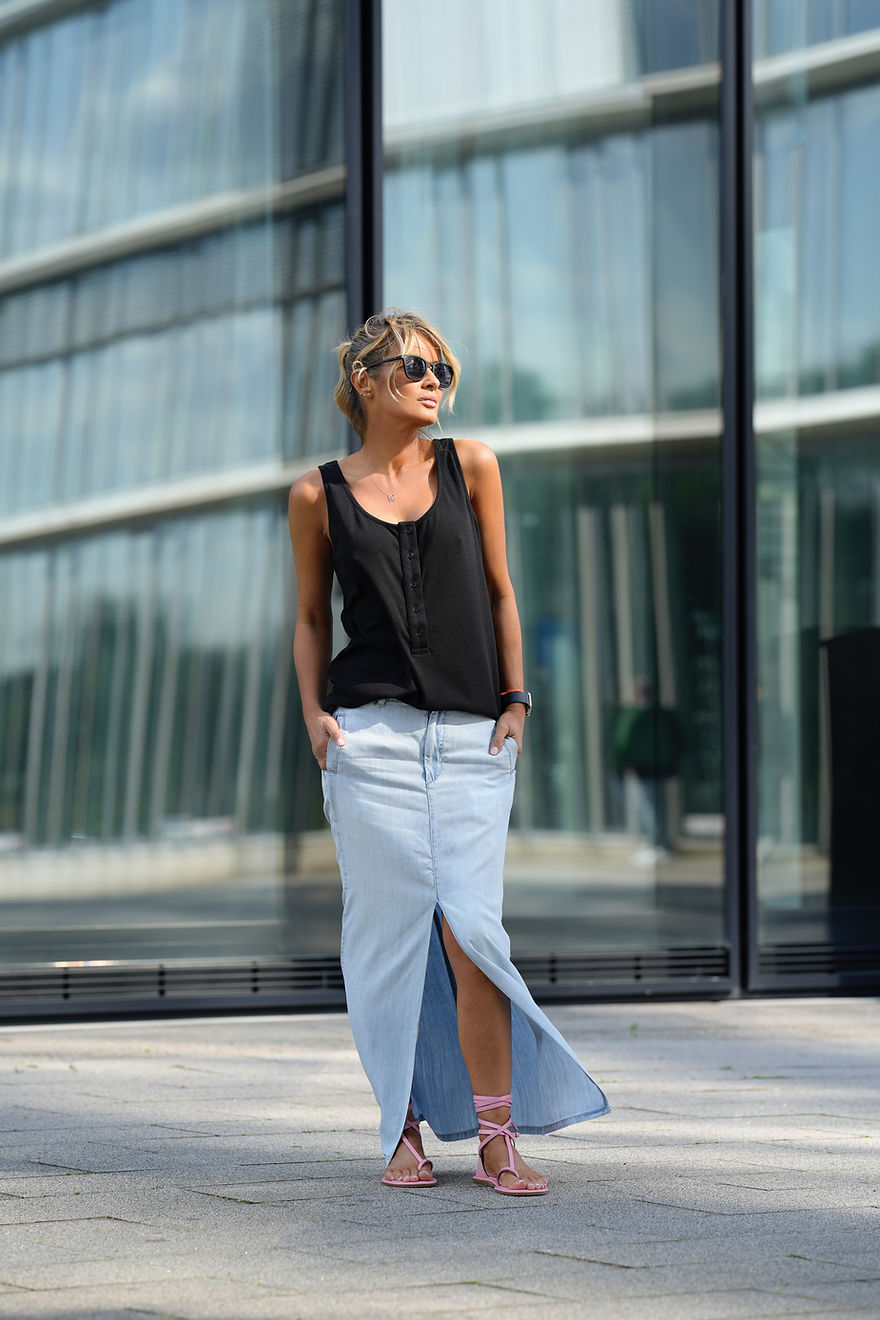 Tencel Denim Skirt Suit