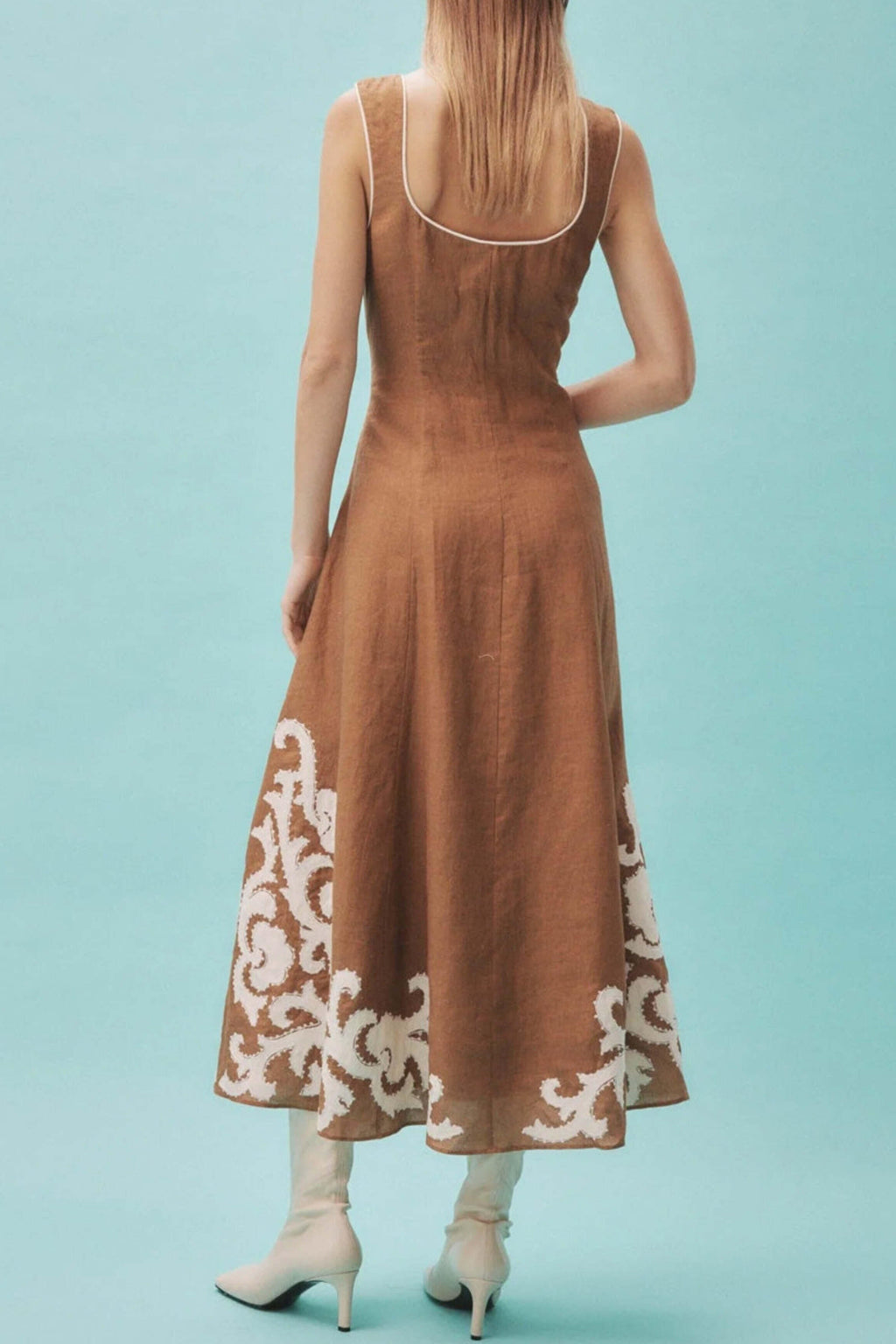 Tobacco Applique Ruby Midi Dress