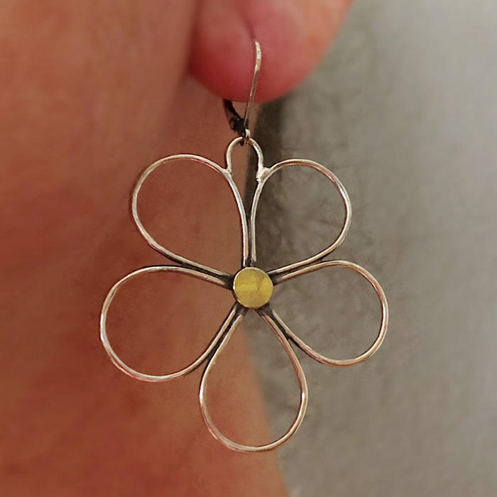 Large Floral Alloy Bohemian Earrings