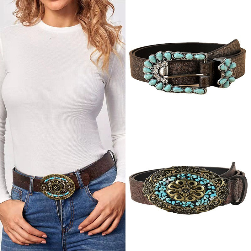 vintage engraved embossed belt