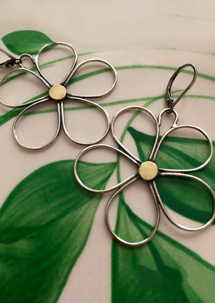 Large Floral Alloy Bohemian Earrings