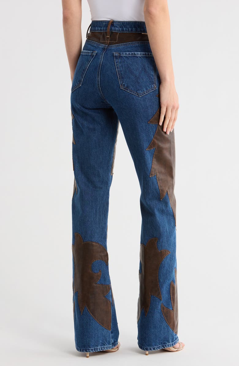 The Saloon Faux Leather Patchwork Jeans