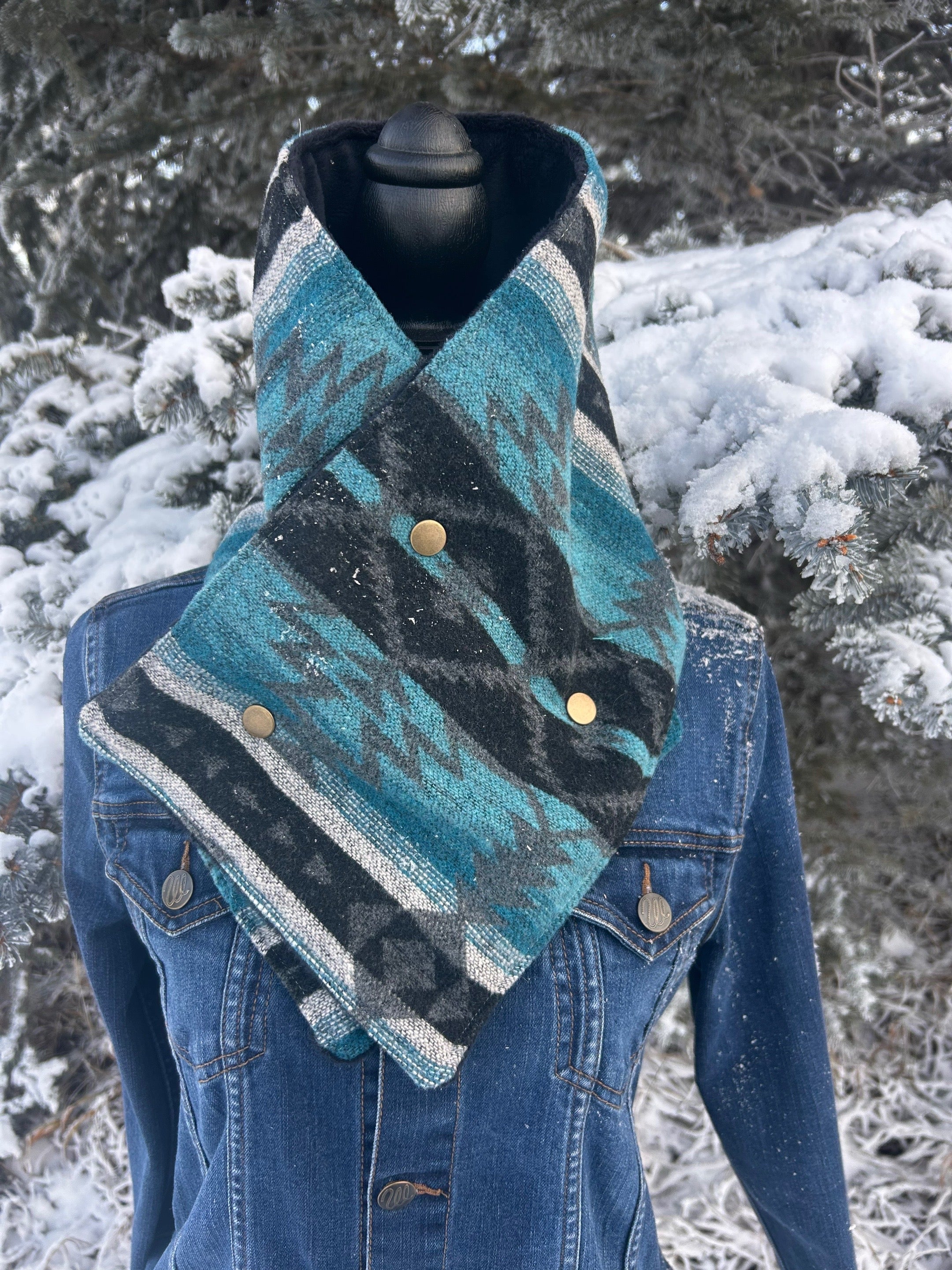 Western Cowboy Aztec Warm Neck Hood