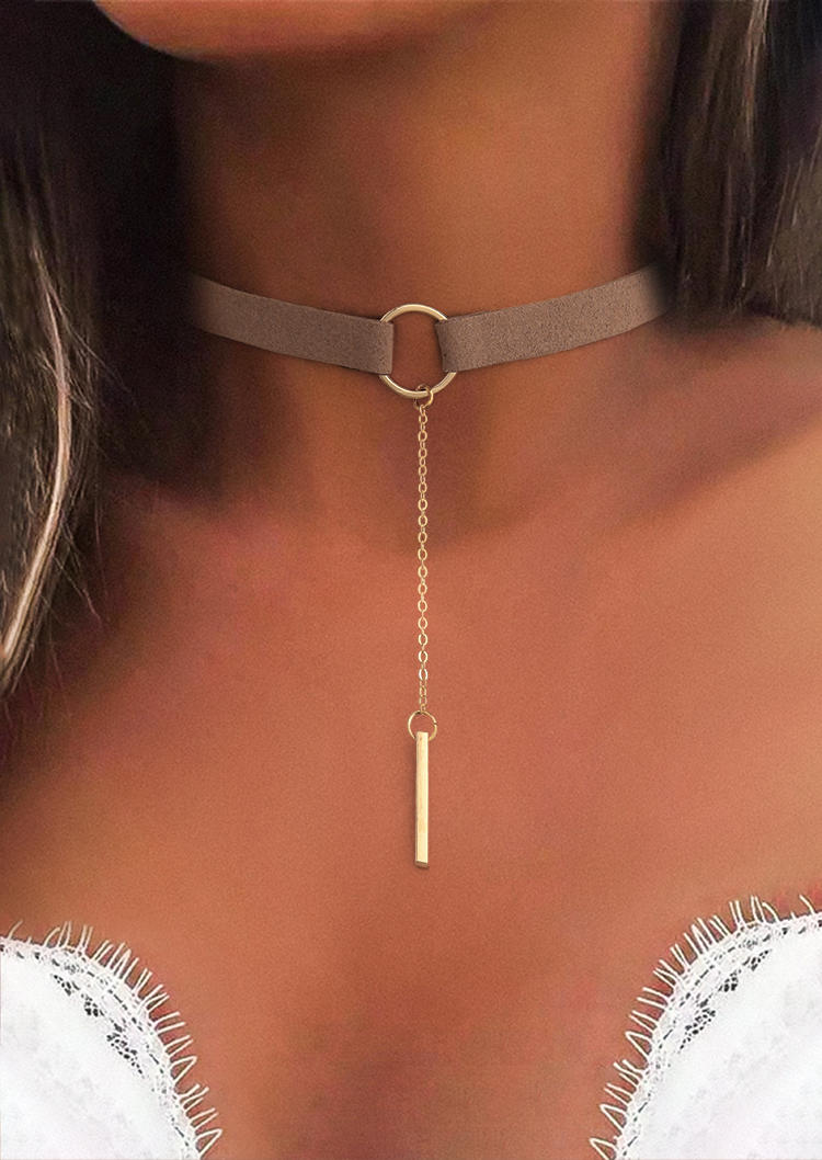 Retro Rectangle Pendant Choker Necklace