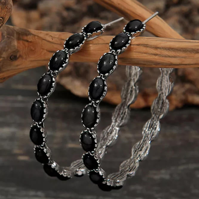 Large Hoop Alloy Ear Wrap Earrings