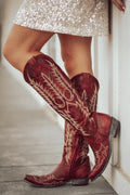 Cowgirl Western Embroidered Knee High Boots