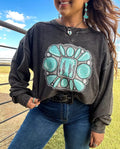Checkered Turquoise Cactus Sweatshirt
